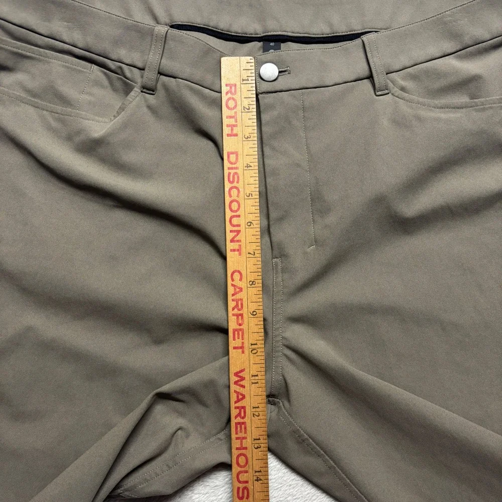 Lululemon Commission Pant Classic Fit Warpstreme Olive Sage Green Mens 40x30 EUC